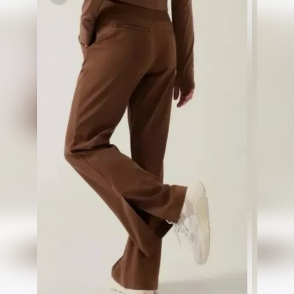 Athleta Venice Pant Brown Wide Leg Split Bottom - 3X